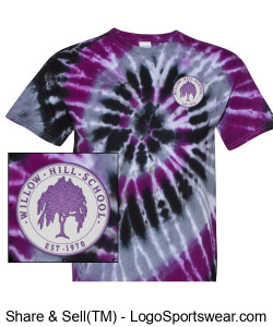 Tie Dye Willow Hill School t-shirt (purple) Design Zoom